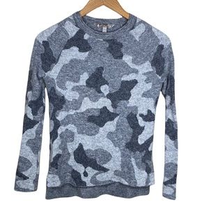 Athleta Gray Camo Wool Sweater Womens Size XXS